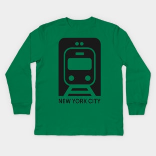 New York City Train Kids Long Sleeve T-Shirt